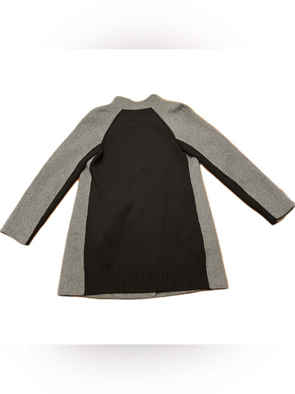 Vince black grey two tone wool blend drape neck coat - Picture 6 of 8